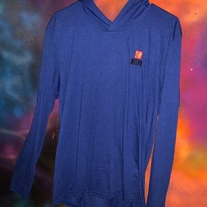 NFLPA blue hooded long sleeve shirt
